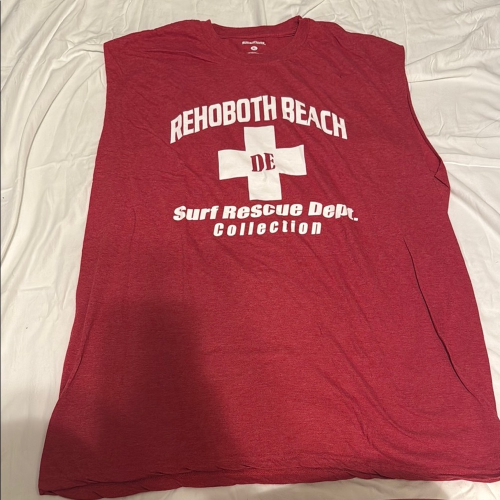 Rehoboth Beach Red Sleeveless Shirt